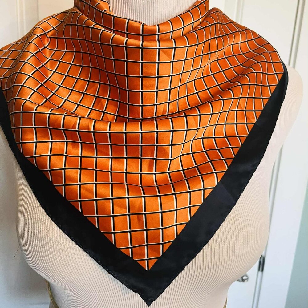 Vintage Pacific Coastal Airline Stewardess Scarf — Luxurious Faux Silk